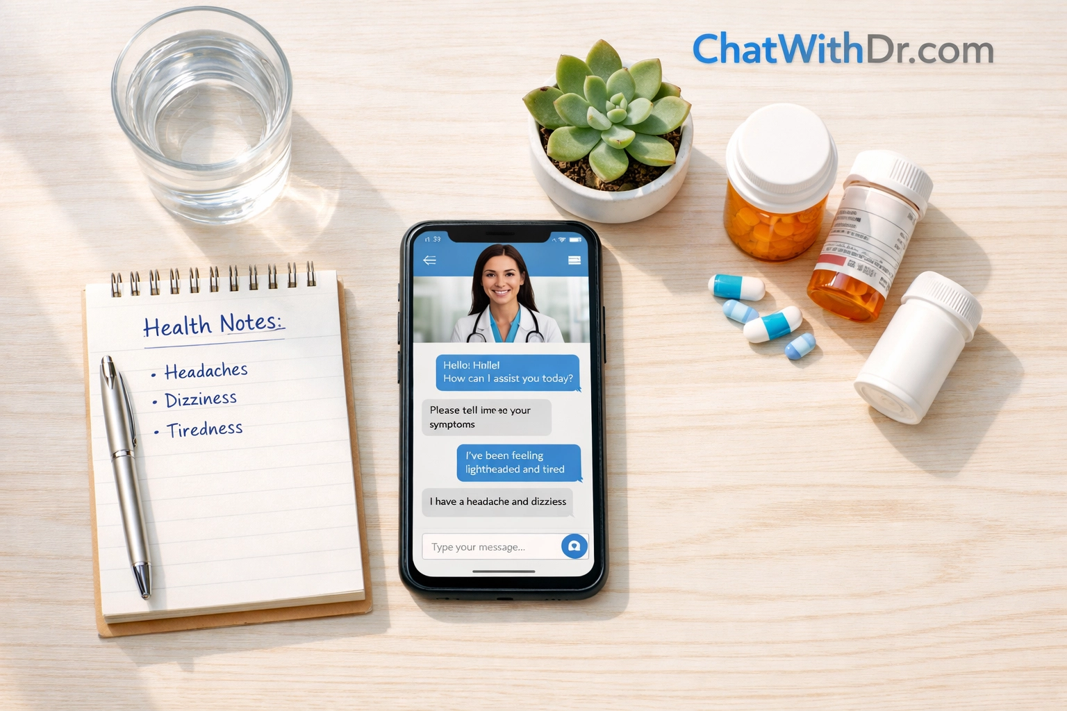 Online dermatology consultation setup with smartphone and prescription medications