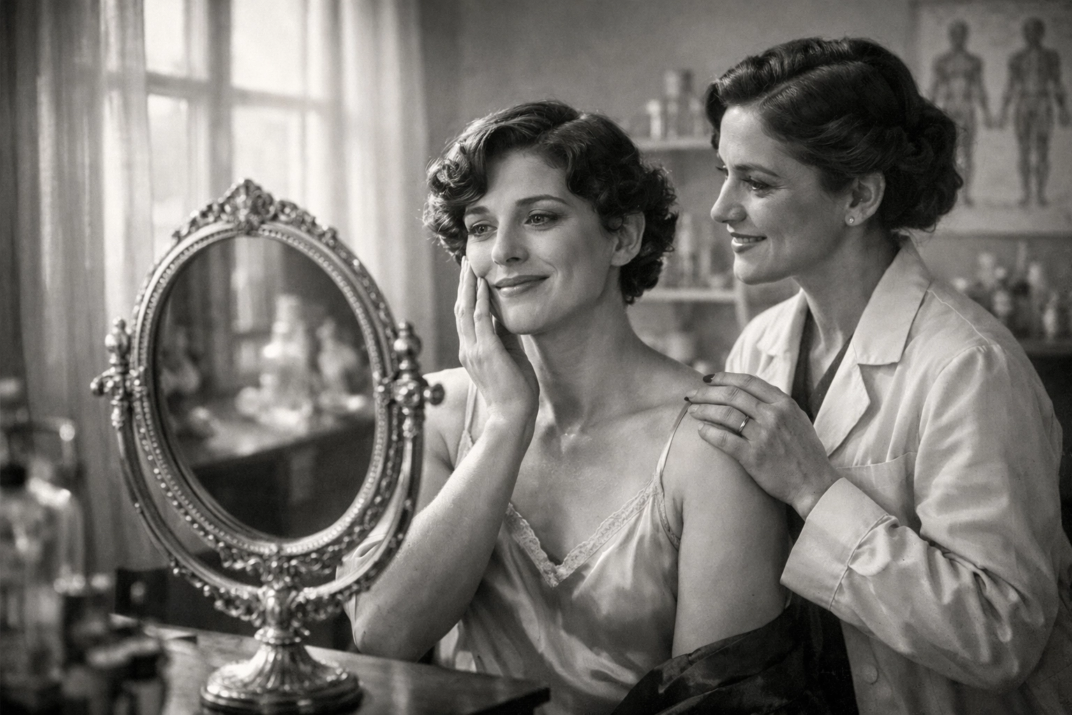 A person receiving pioneering gender-affirming care at the Institute for Sexual Science in 1920s Berlin.