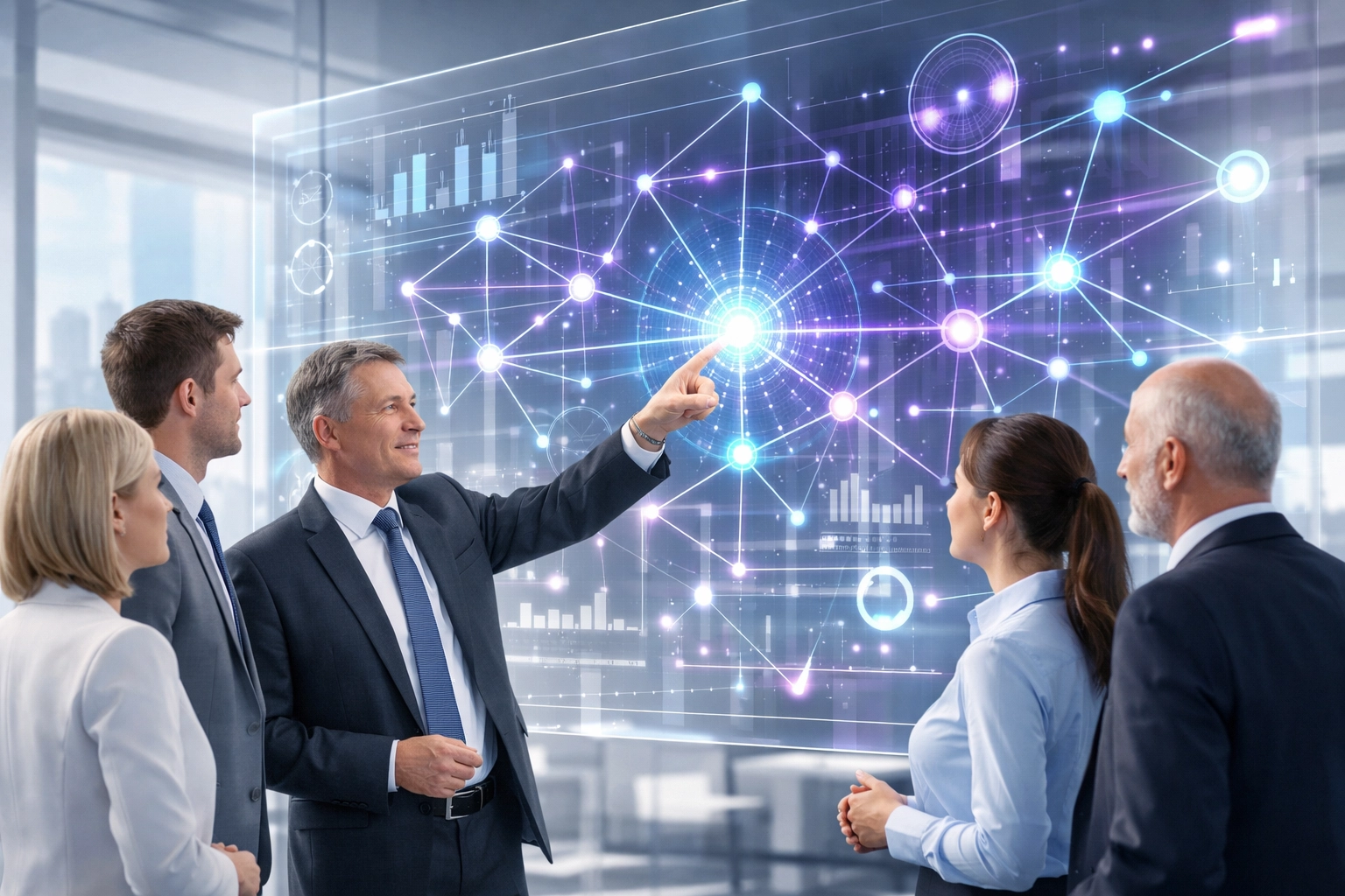 Mitarbeiter im Büro bei einer Schulung zur sicheren Nutzung von LLMs und Künstlicher Intelligenz.