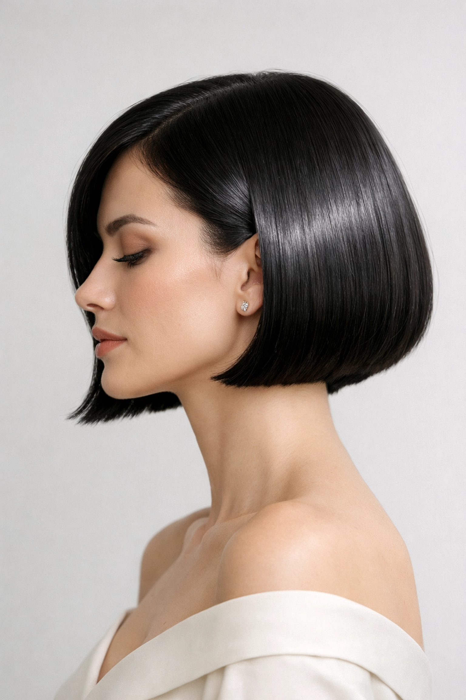 Sleek Couture Bob haircut with high-shine finish, a top 2026 hair trend for Concord NH clients.