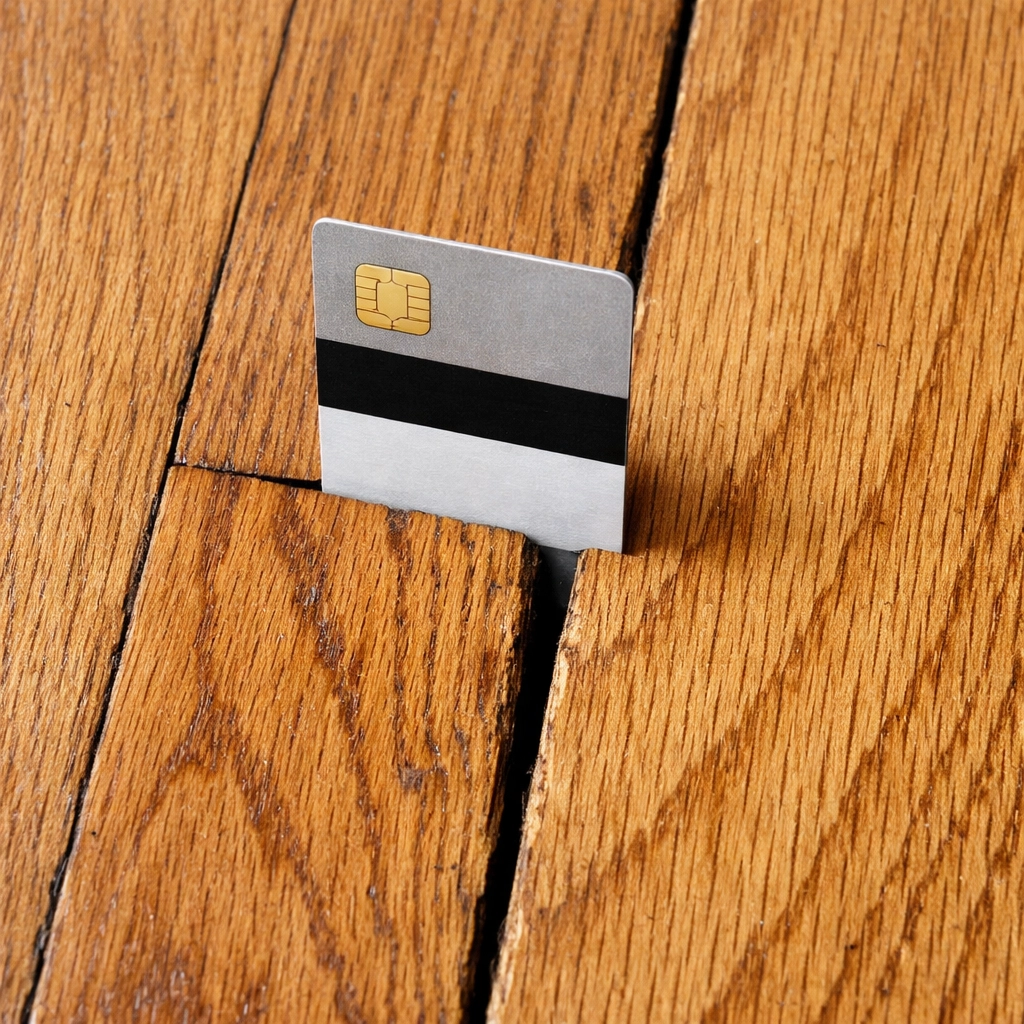 Gaps between hardwood floor planks caused by subfloor moisture migration