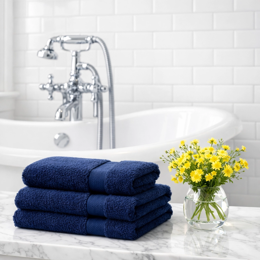 Sanitized luxury bathroom in Fitchburg with a sparkling white tub and clean tile grout.