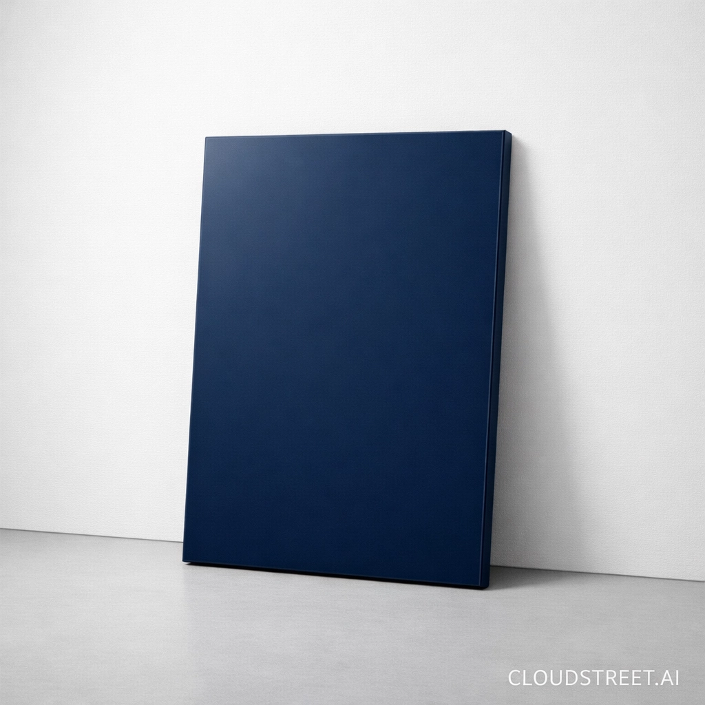 Navy blue Highland Cabinetry Euro-style door representing modern wholesale inventory.