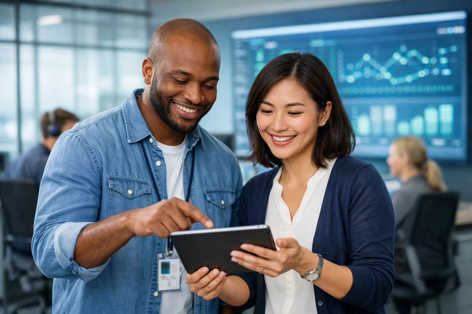 IT team using ServiceNow ITOM to manage agentic AI workflows and reduce operational noise in a modern office.