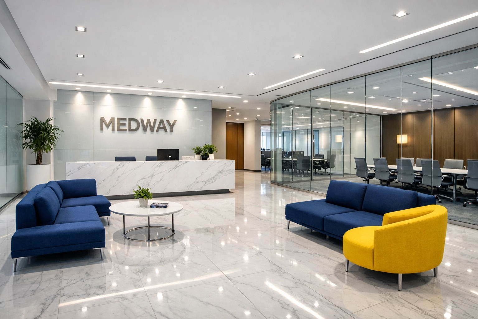 Professional commercial and deep cleaning Medway services for modern, spotless office reception areas.