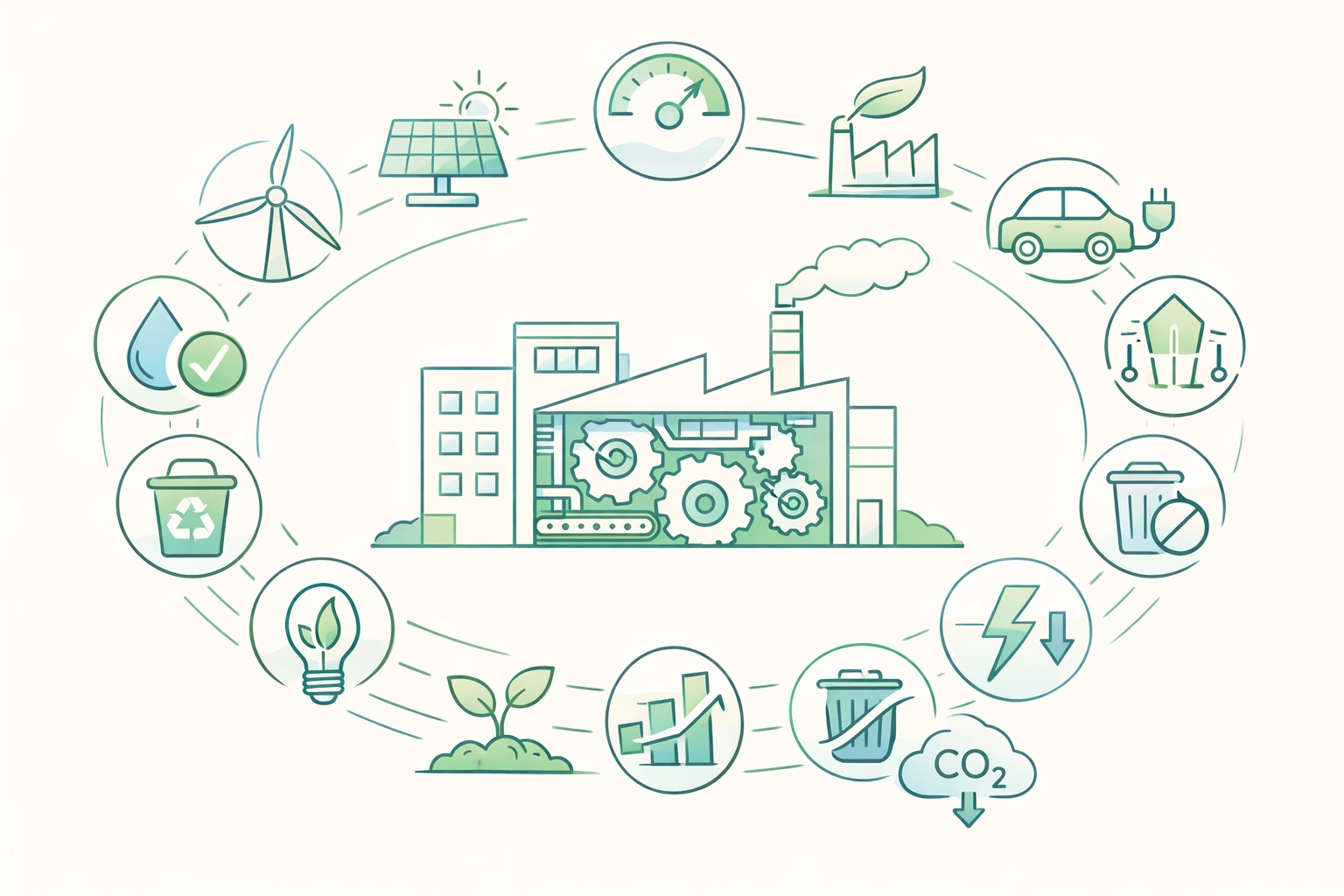 Companies implementing decarbonization strategies including renewable energy and efficiency