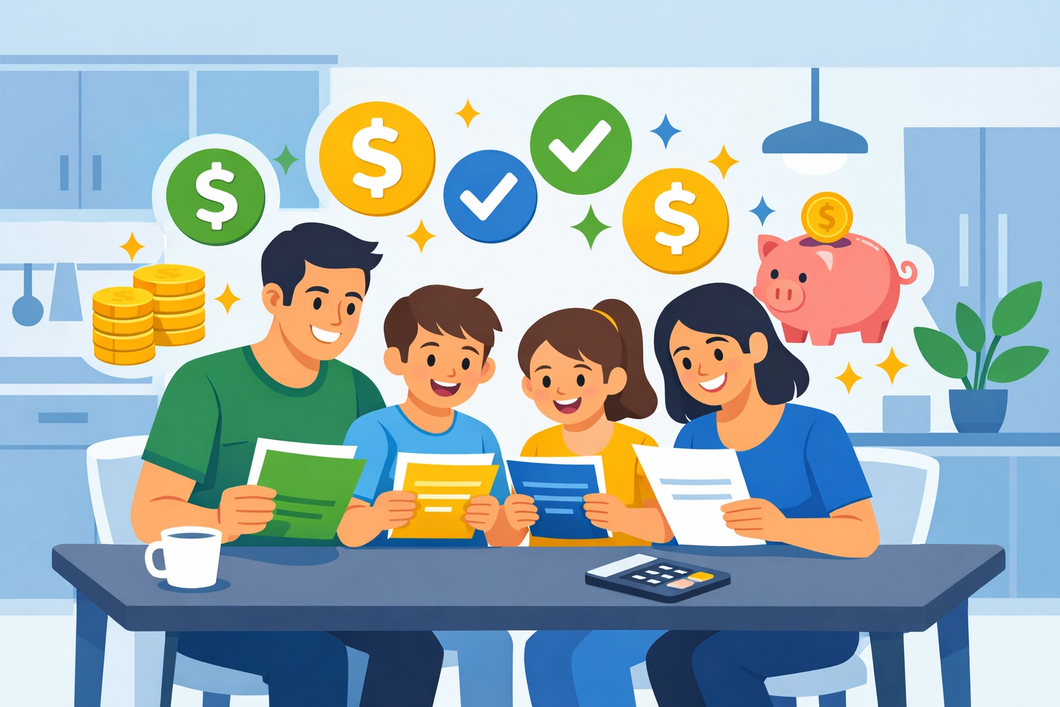 Family reviewing tax credits and refund opportunities to maximize their 2026 tax return