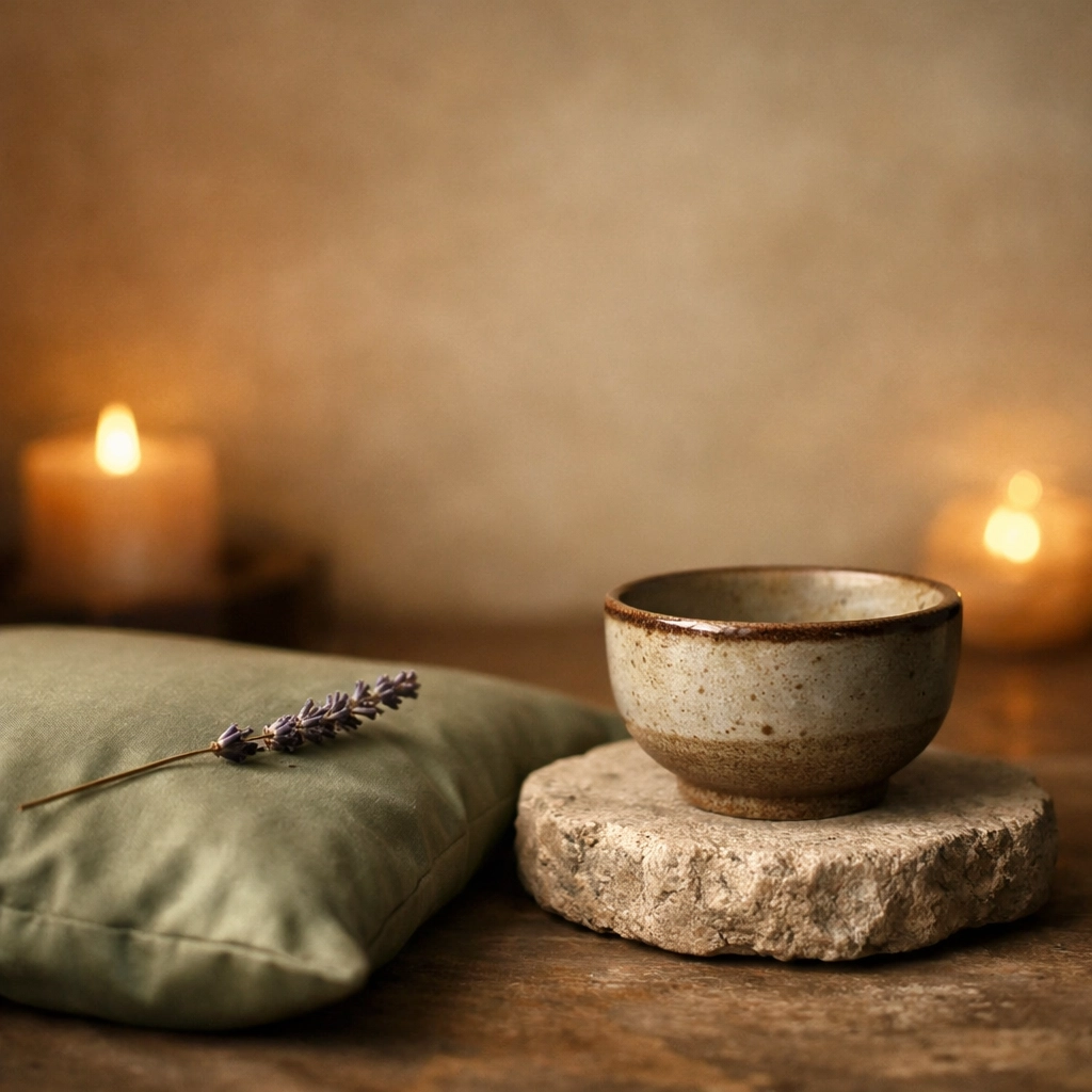 A serene acupuncture treatment room setting in St. Pete with lavender, perfect for a relaxing acu-nap.