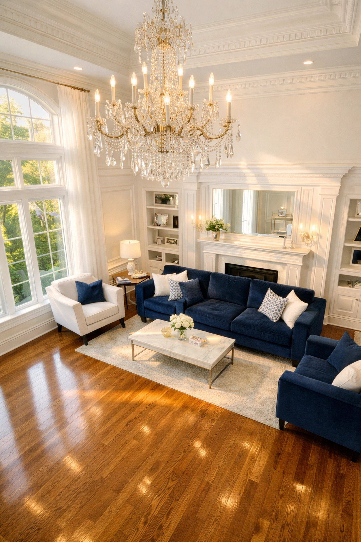 Clean living room illustrating the top-to-bottom house cleaning Ashburnham MA method.