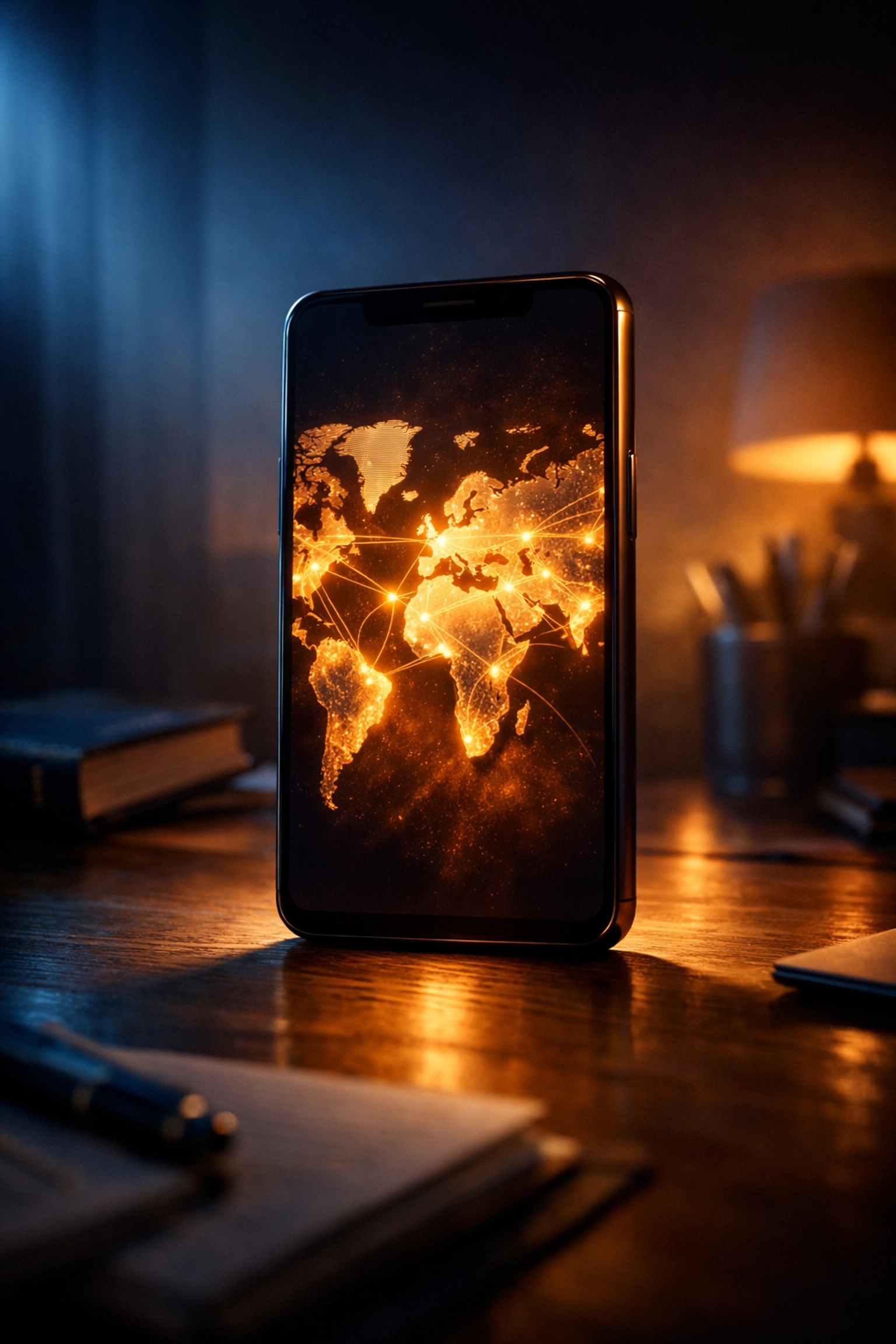 Smartphone displaying global connections representing worldwide digital ministry and faith outreach