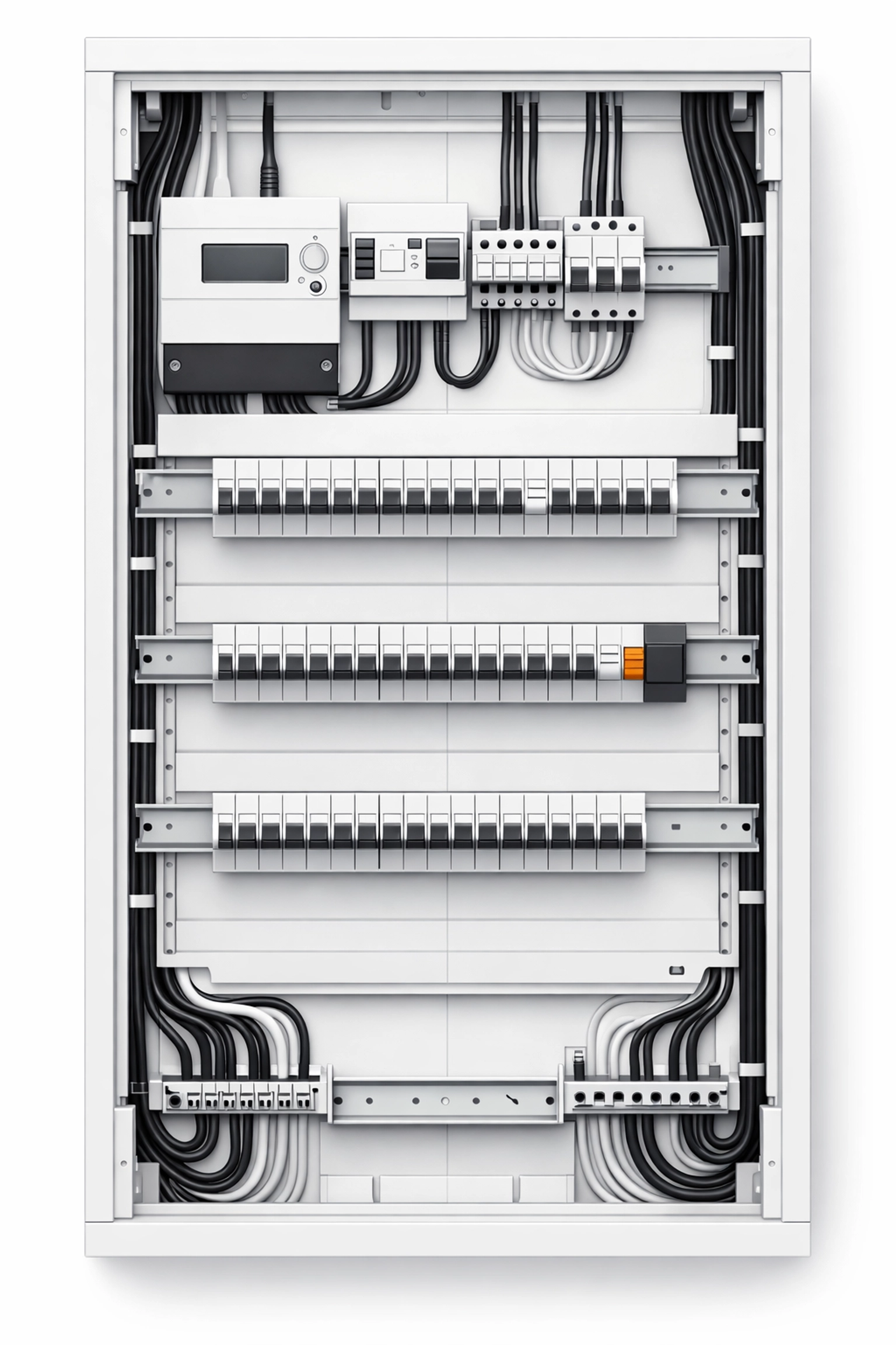 Professionell installierter Zählerschrank als Basis für Photovoltaik und Wallboxen in Wien.