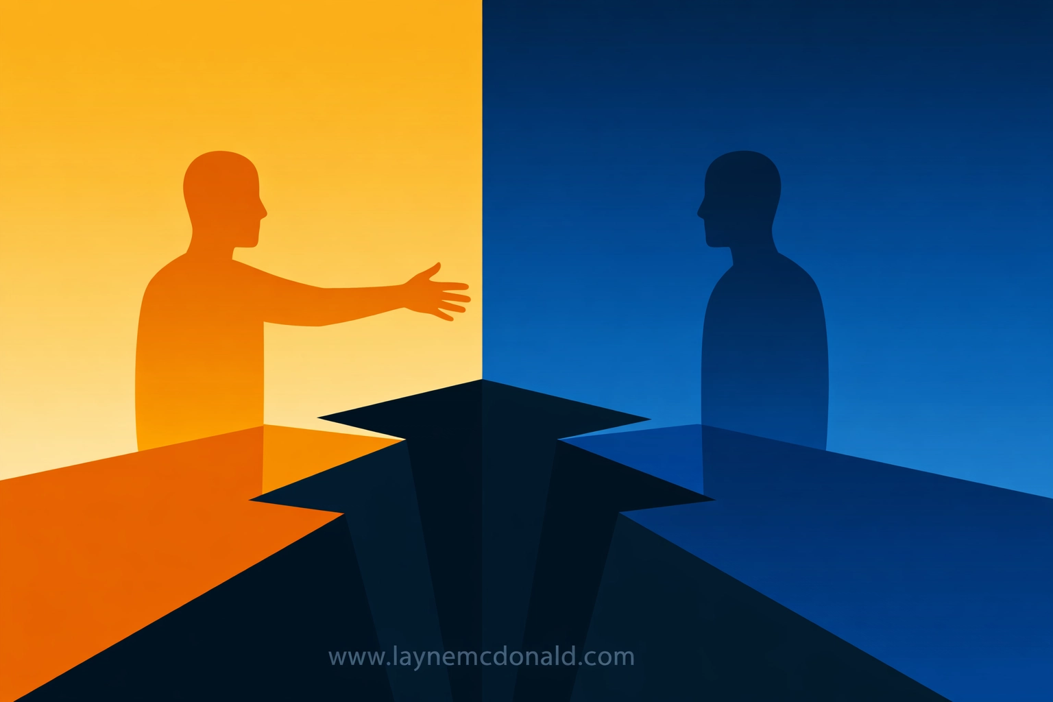 Two figures reaching toward each other symbolizing redemption and sacrifice in Christian faith