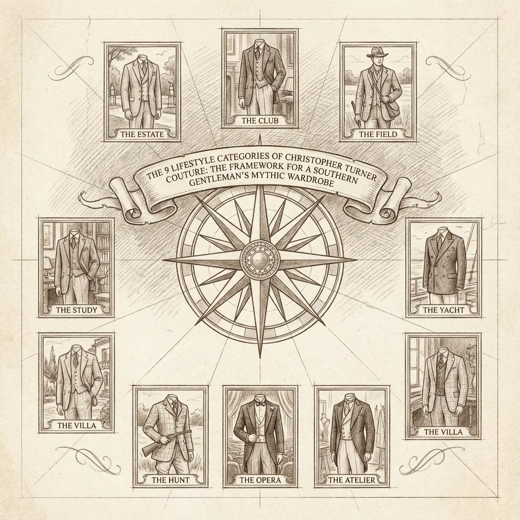 The 9 Lifestyle Categories of Christopher Turner Couture: The Framework for a Southern Gentleman's Mythic Wardrobe