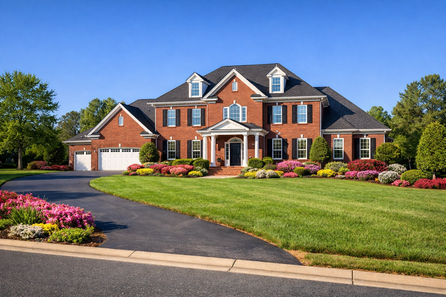 Spacious two-story brick colonial home in Triad NC representing high-value real estate.
