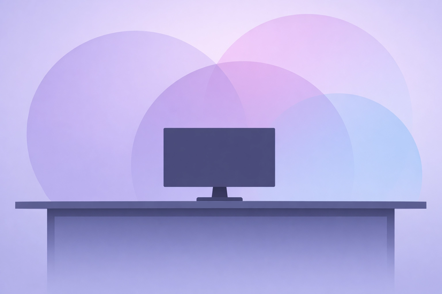 A minimalist, clean digital background illustration promoting focus and accessibility in virtual workspaces.