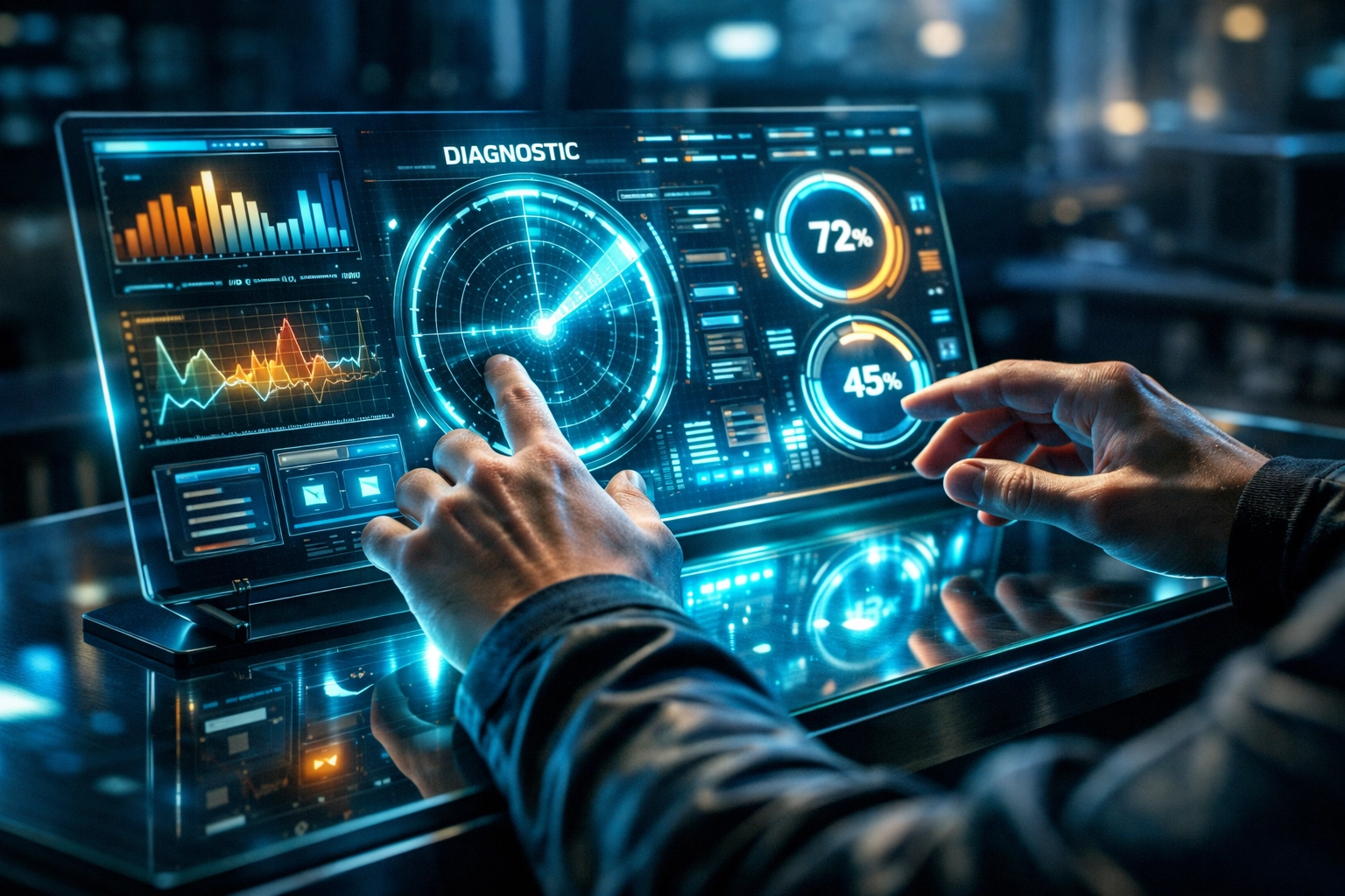 Interactive diagnostic quiz interface with data visualizations to boost website dwell time.