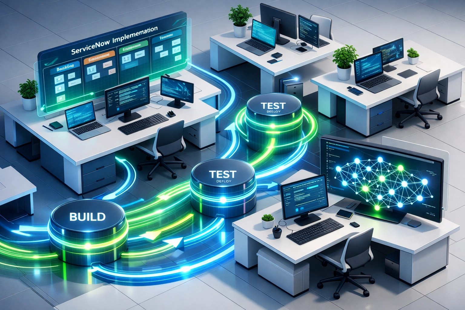 Agile ServiceNow implementation workspace with automated testing and AI-assisted development workflows