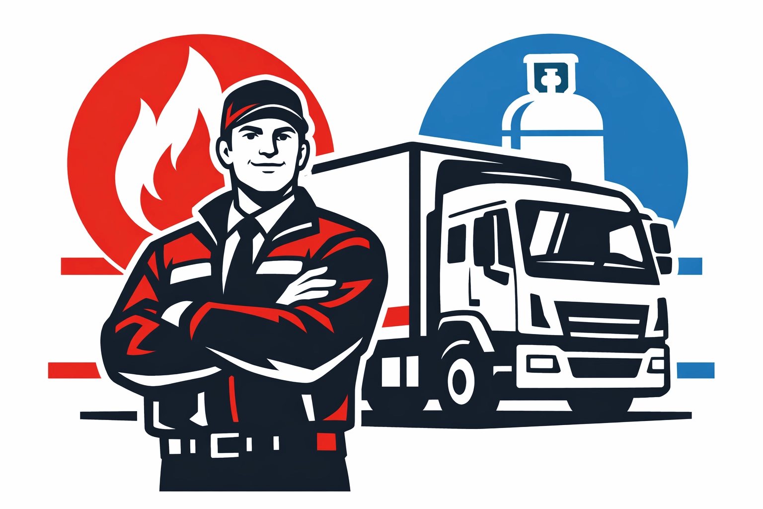 ADR driver with transport vehicle and hazard icons for dangerous goods driver training.