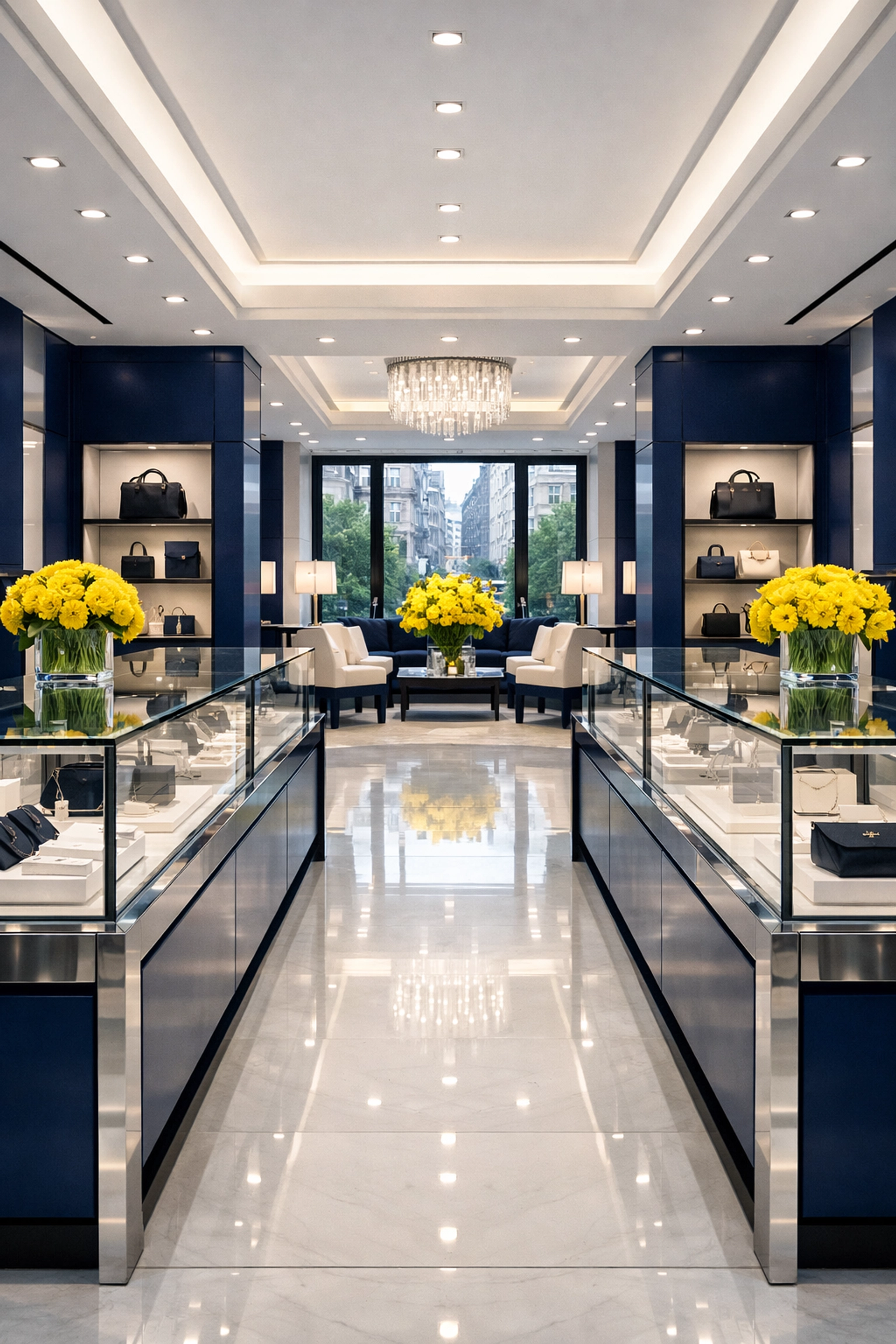 Spotless Back Bay retail showroom showcasing elite commercial cleaning in Boston for businesses.