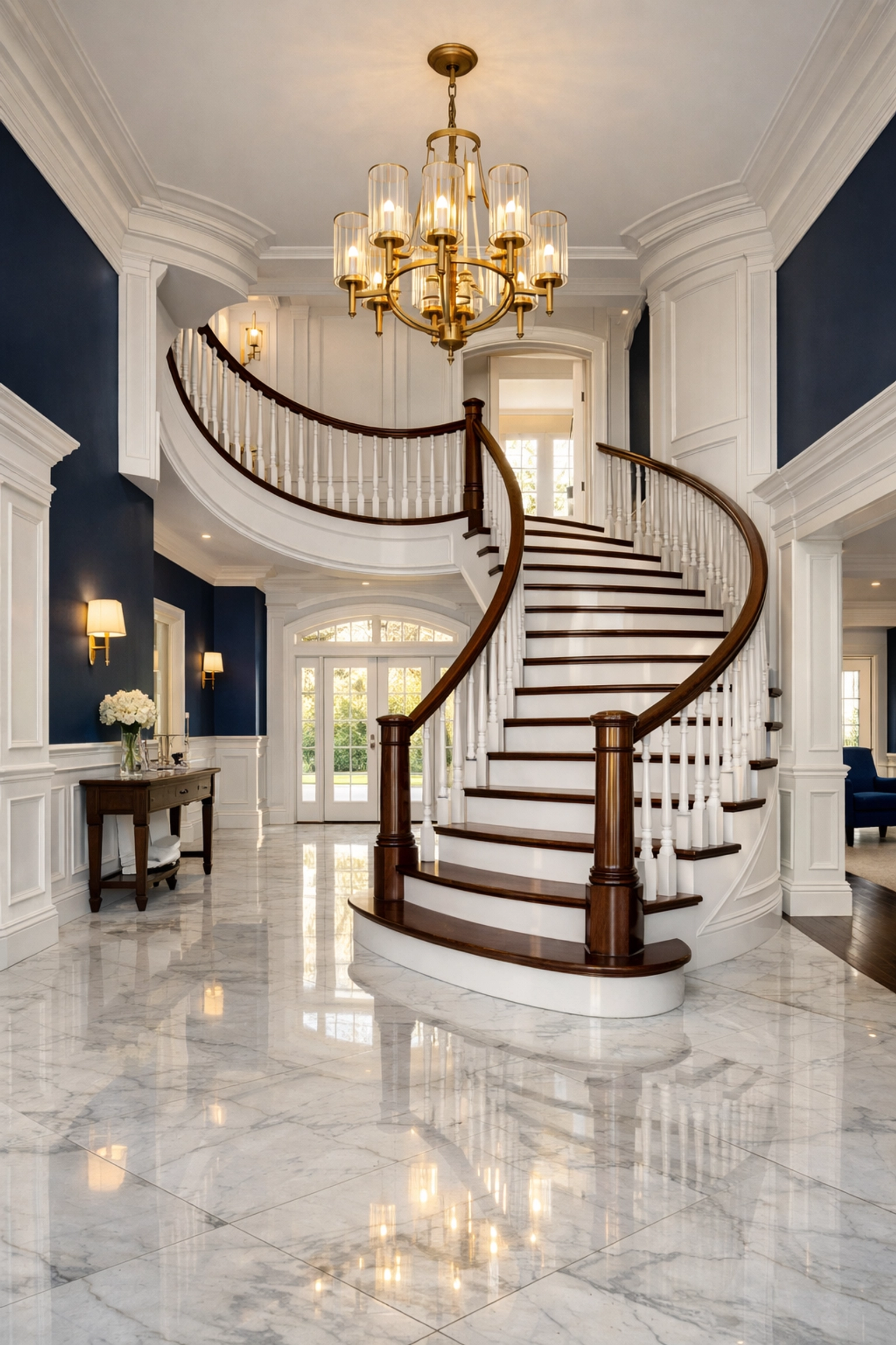 Spotless luxury estate entryway featuring professional house cleaning Dover MA services.