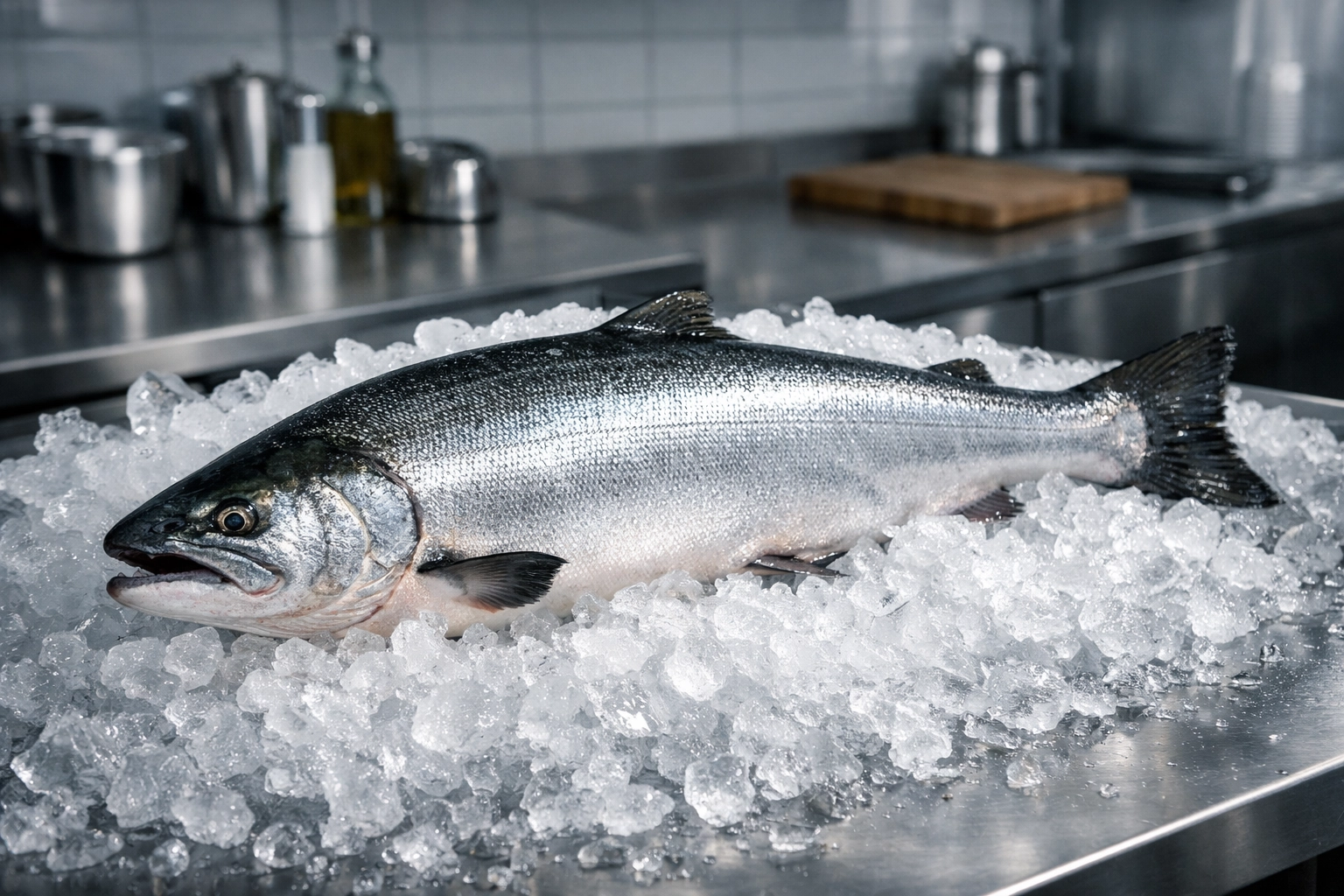 Fresh Alaskan king salmon on ice, representing the high-value inventory protected by liability insurance Alaska.