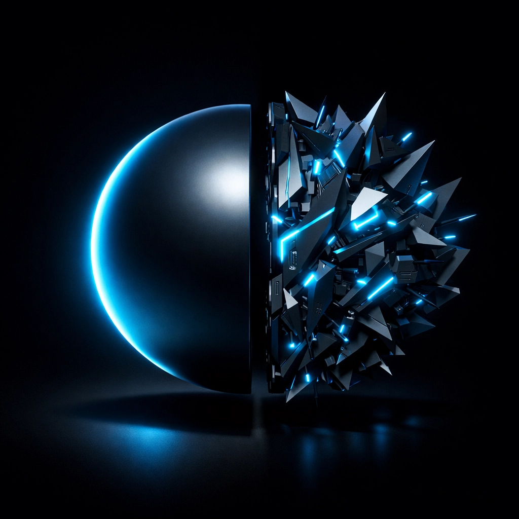 Futuristic sound core representing the dual Studio and Creative engines in Waves ILLUGEN 2.0.