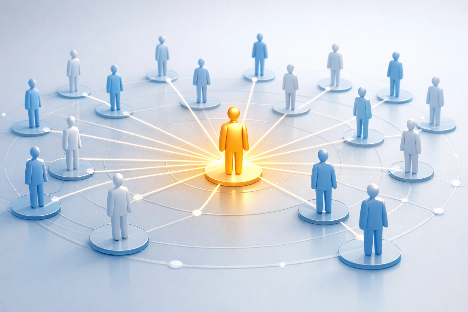 Alumni referral network showing connected patients in treatment center marketing system