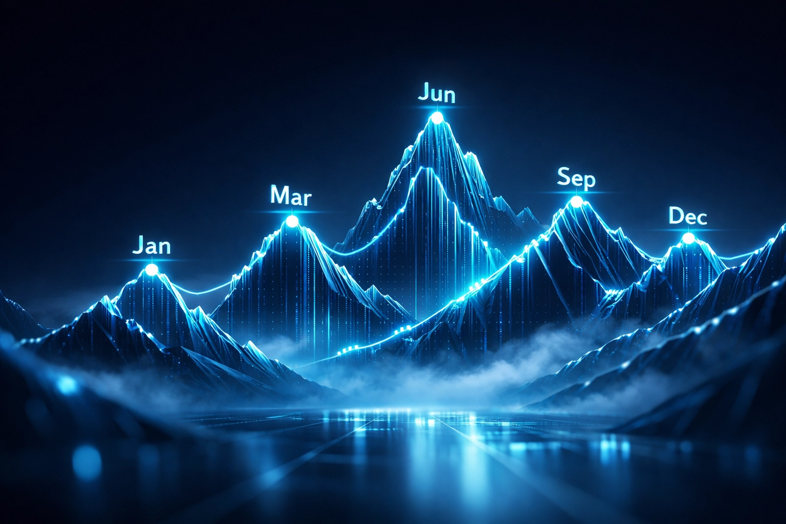 Financial trend lines showing business growth over time