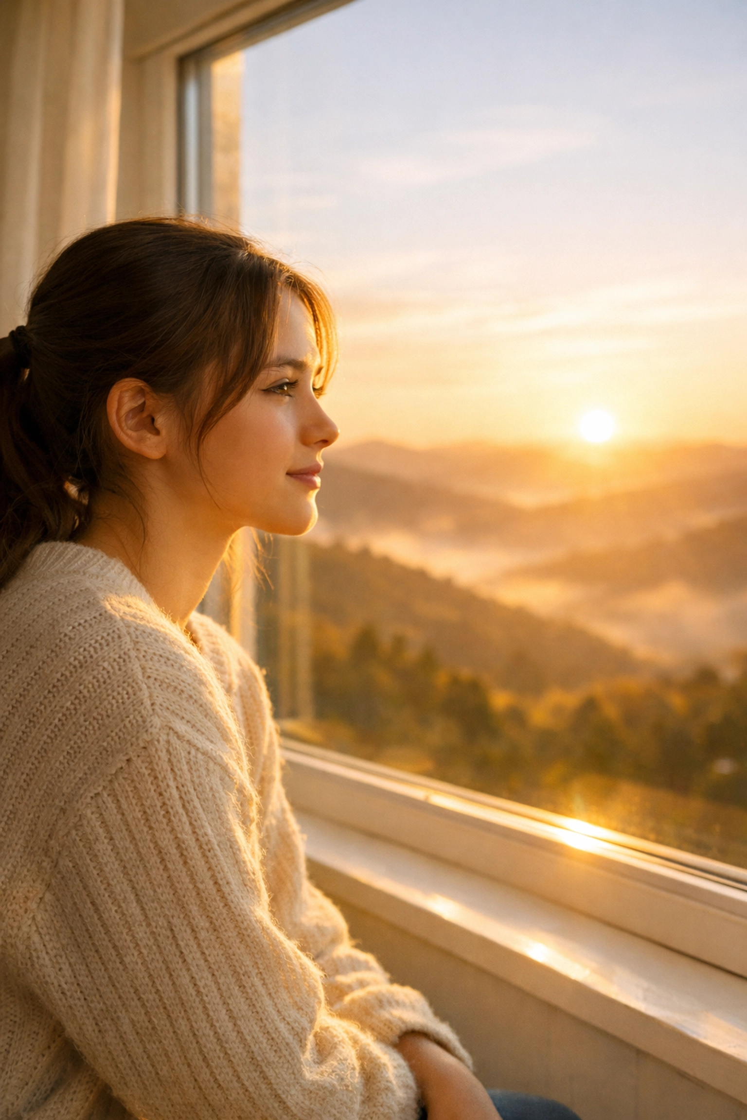 Hopeful teen girl at sunrise, symbolizing healing through residential treatment for teens