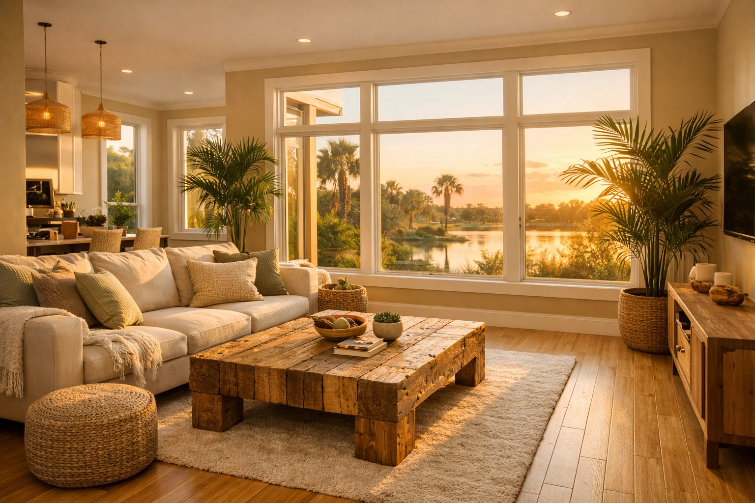 Sustainable and eco-friendly Orlando home interior showcasing energy-efficient design practices.