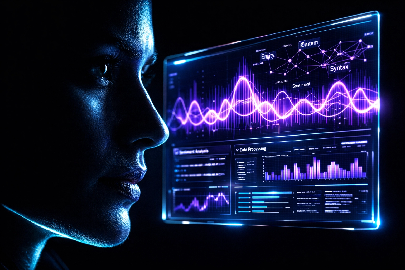Digital interface showing NLP solutions for AI assessments to bridge the campus-to-career gap.
