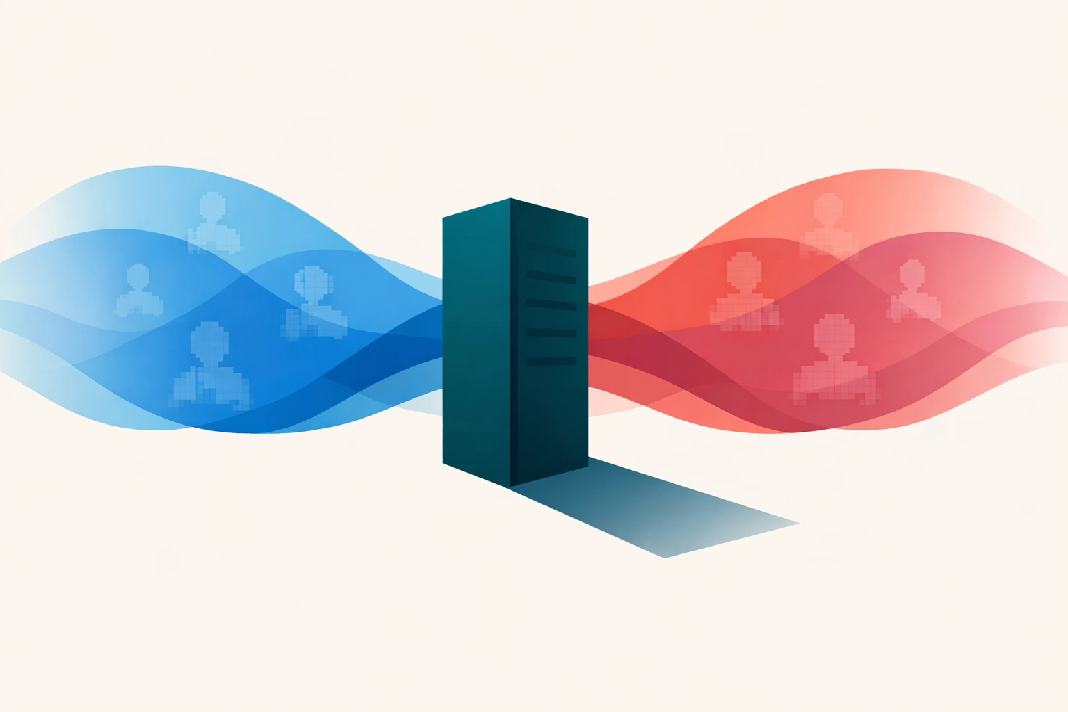 Minimalist graphic representing server-side analytics and tracking for AI-driven user traffic.