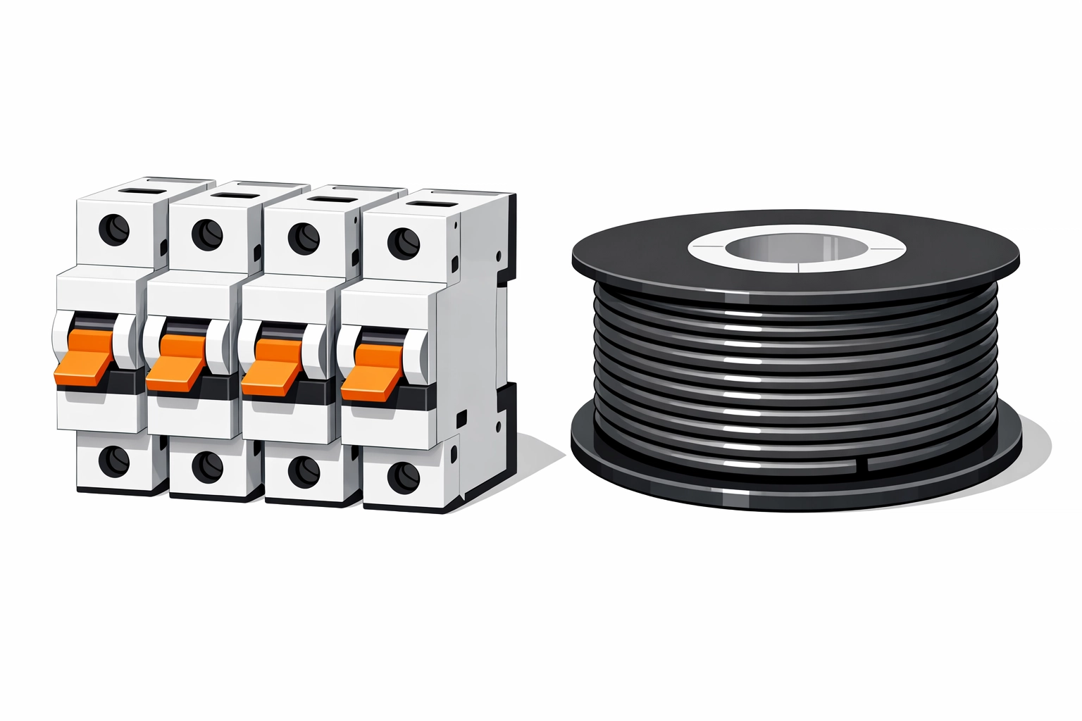 Profi-Ersatzteile wie Leitungsschutzschalter für die schnelle Reparatur durch den Elektriker.