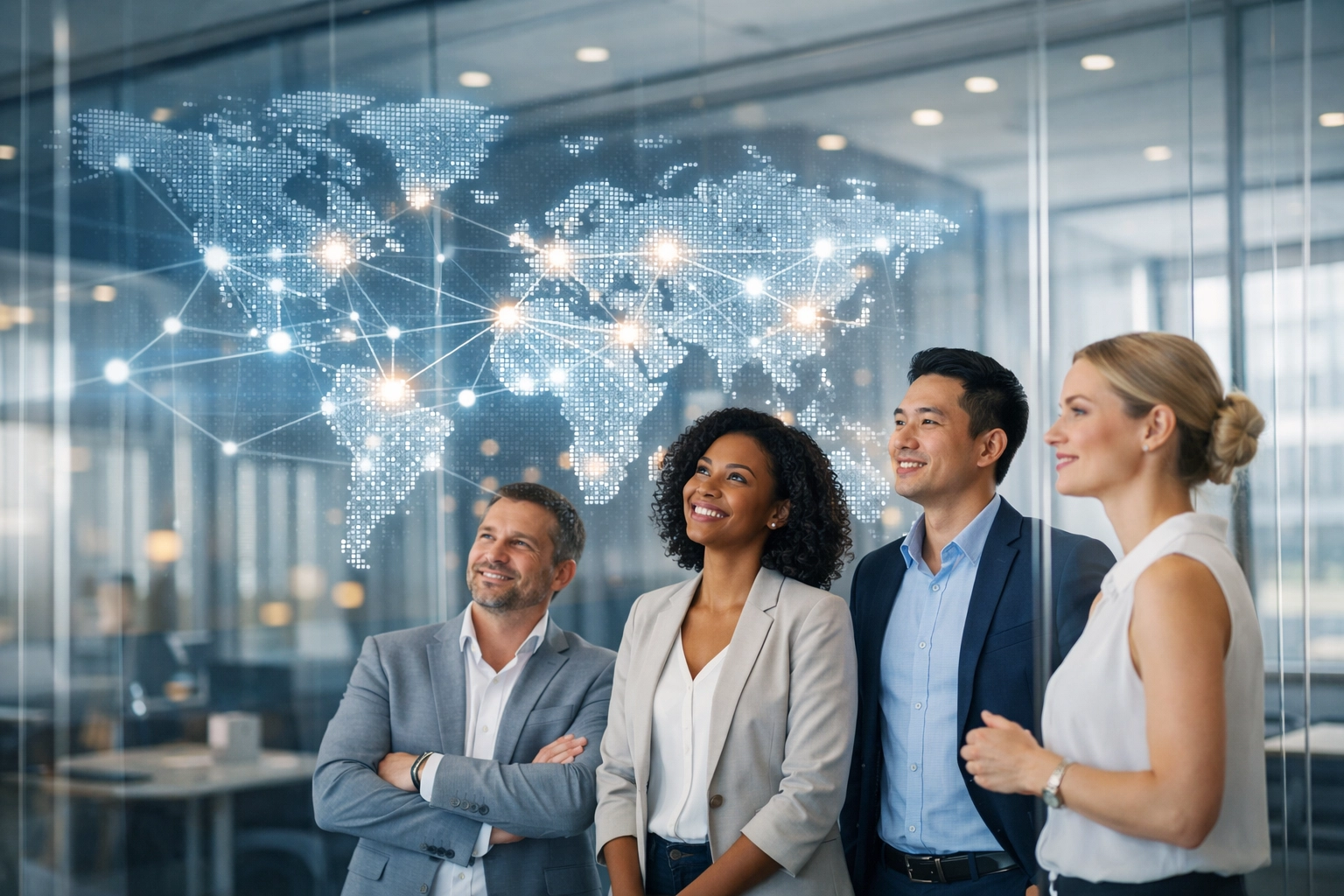 A media strategy team analyzing digital networks to optimize audience discovery for local publishers.