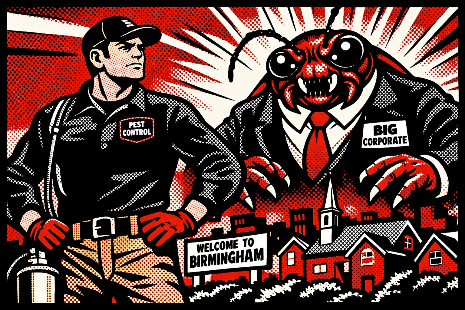 Local technician protecting Birmingham neighborhood from giant pests and national corporate chains.