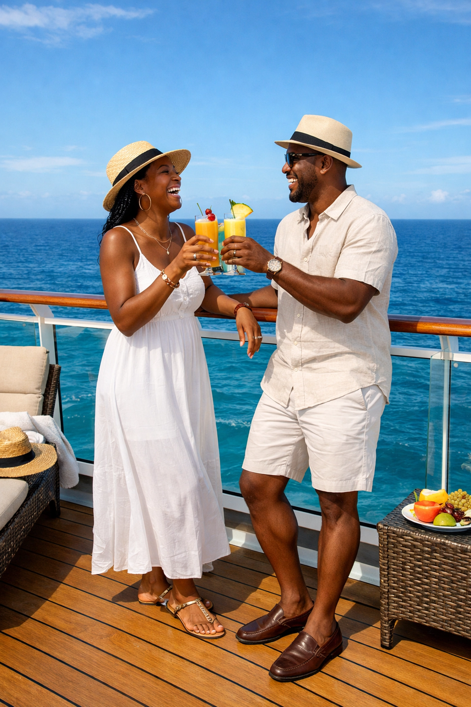 Couple enjoying a seamless cruise vacation planned using a professional personal travel planner framework.