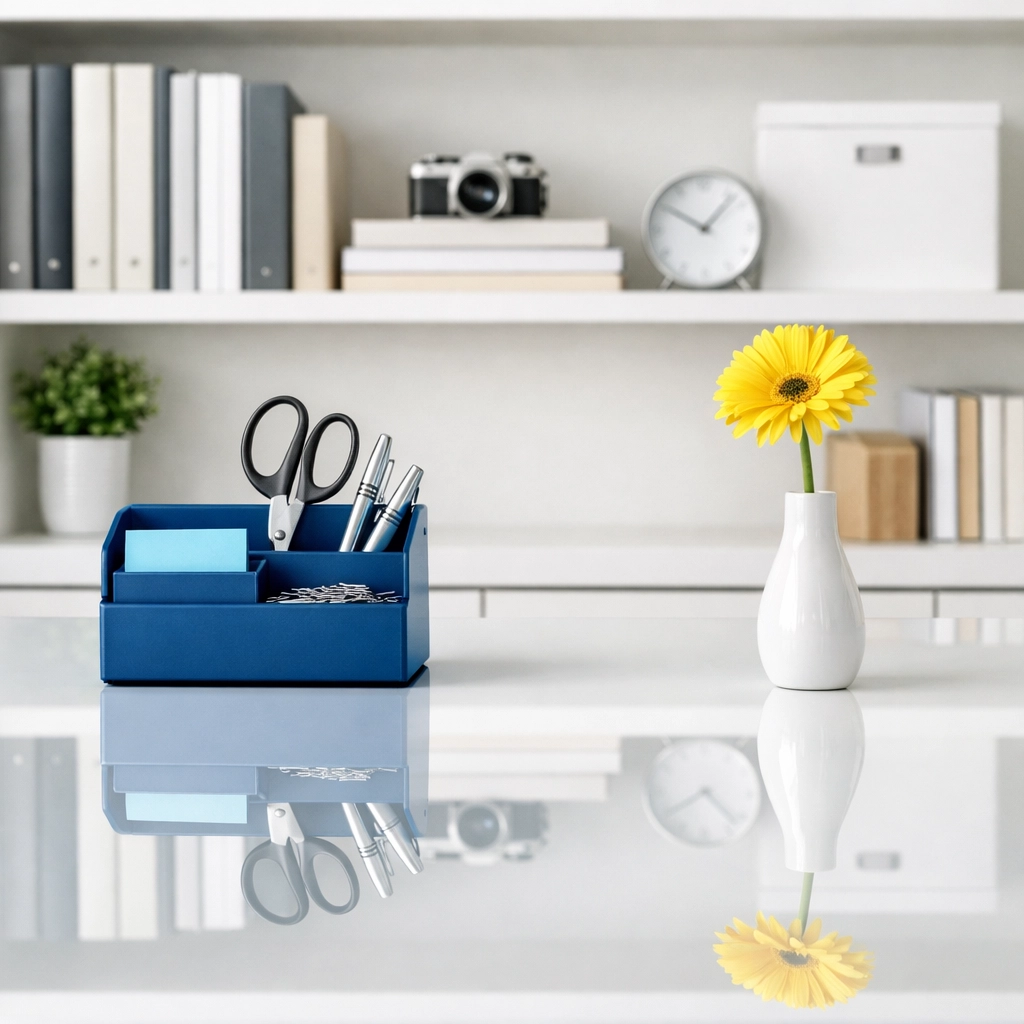 Organized and dust-free Fitchburg home office showcasing detailed professional cleaning services.