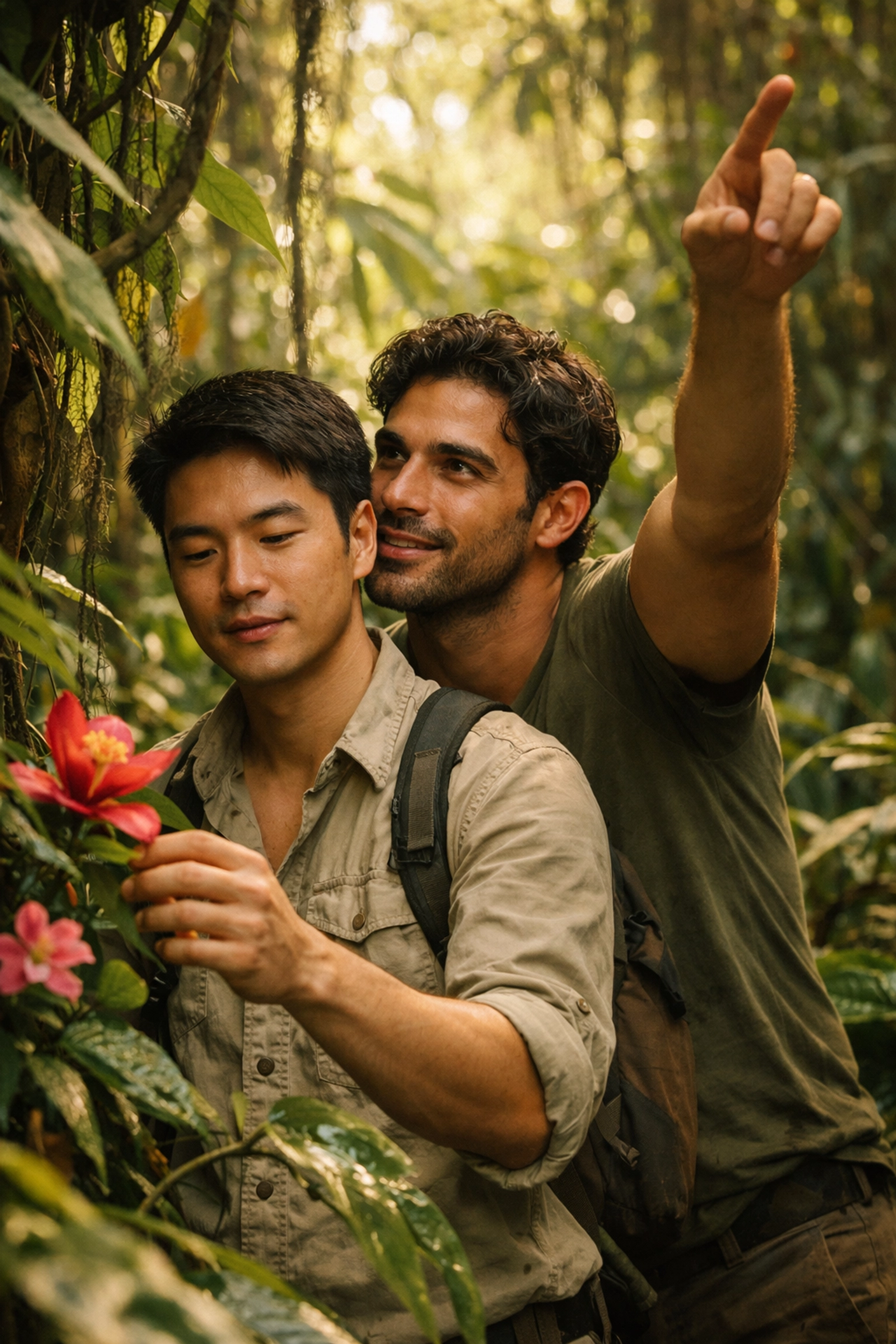 Two men explore Amazon rainforest together in MM romance adventure