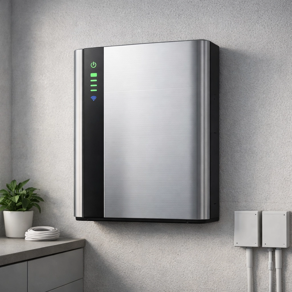 A modern GivEnergy home battery storage system mounted on a wall for solar energy backup and power security.