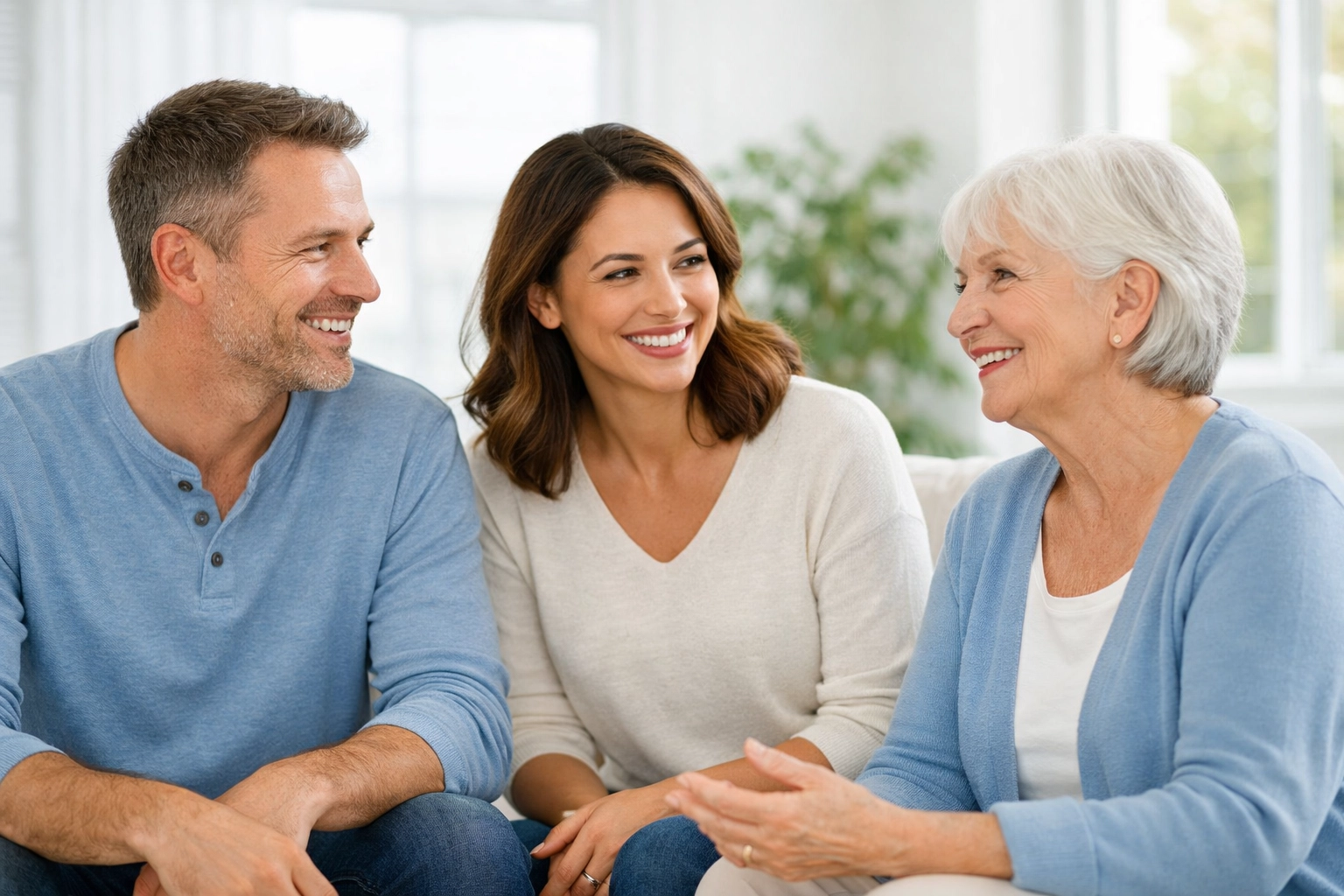 Diverse group of healthy adults discussing eligibility for online medical weight loss programs.