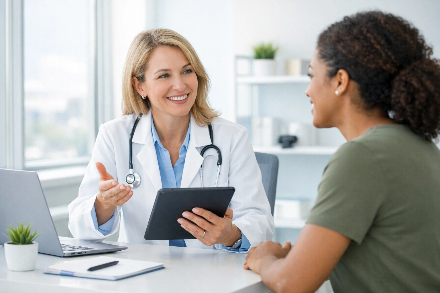 Doctor consulting with patient about tirzepatide weight loss treatment in California
