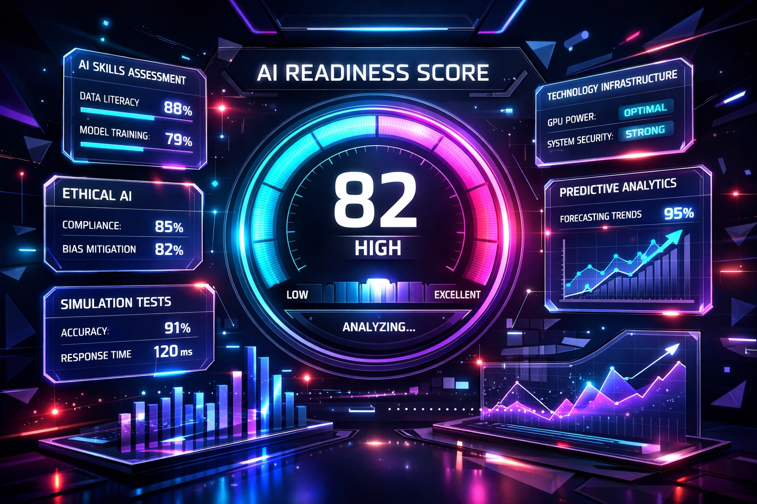 AI Readiness Score dashboard showing candidate performance metrics and skill assessments