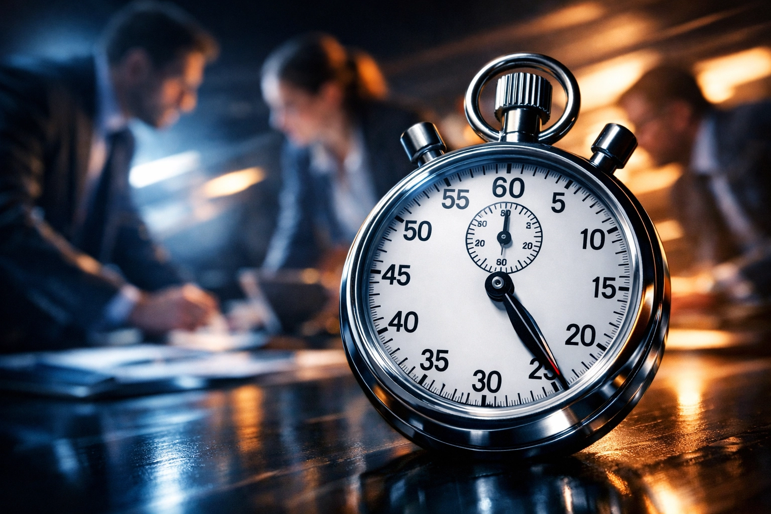 Timer symbolizing sprint methodology and urgent AI deployment execution in finance operations