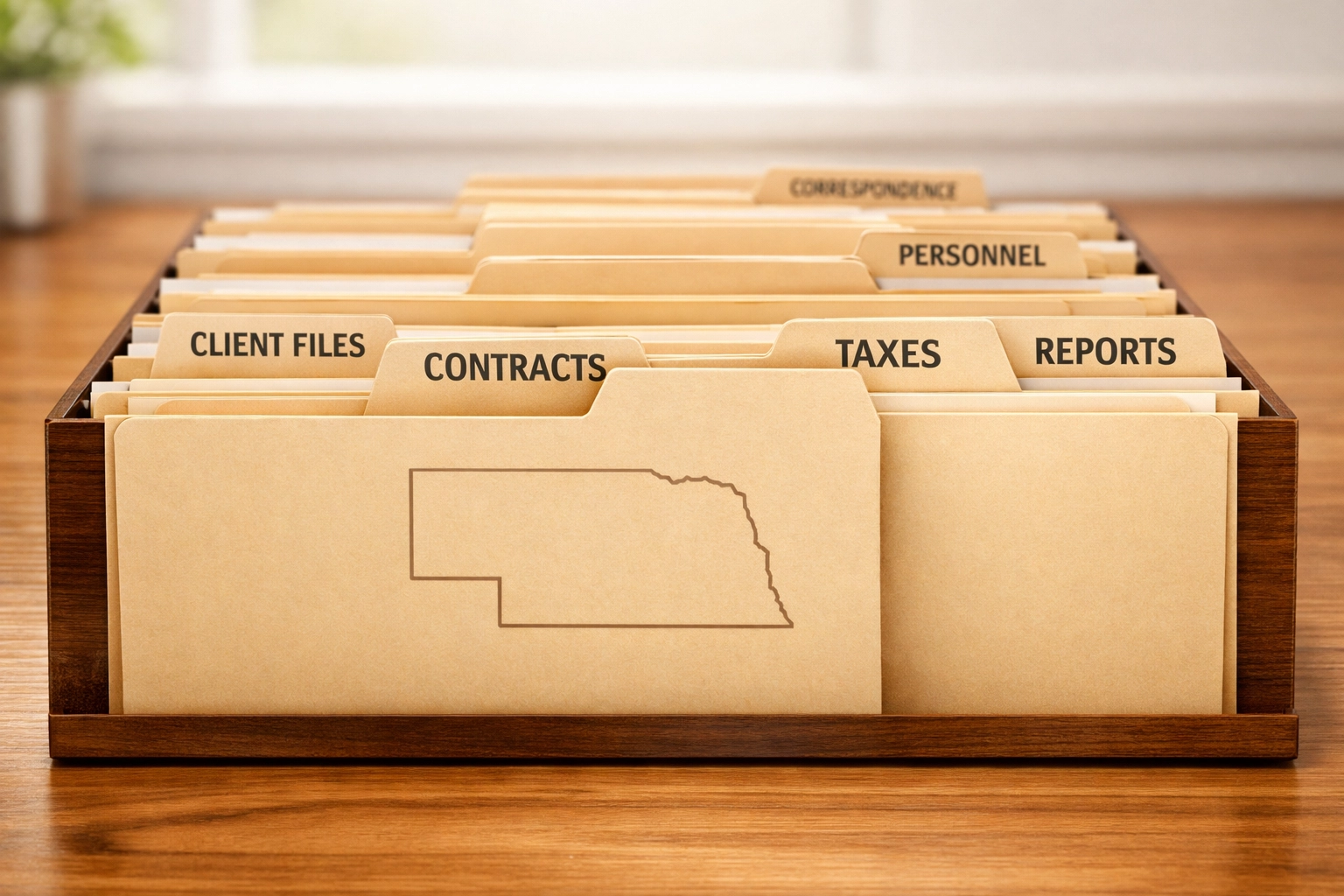 Organized document folders for Nebraska apostille application and proper filing