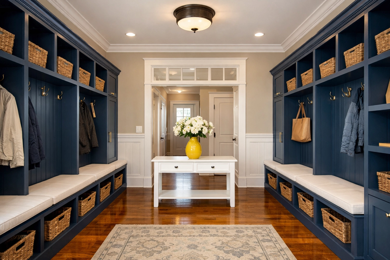 Pristine entryway representing a successful routine to deep clean and maintain your Fitchburg home.