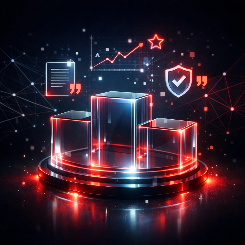 Digital representation of brand authority and trust signals for AI search optimization