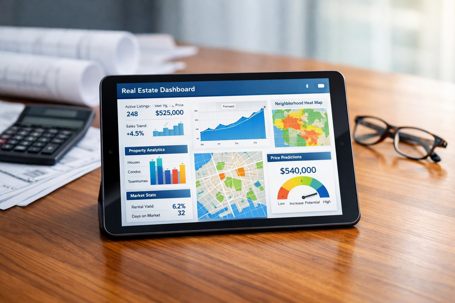 Real estate market analytics dashboard showing South Jersey pricing and neighborhood data Real estate market analytics dashboard showing South Jersey pricing and neighborhood data