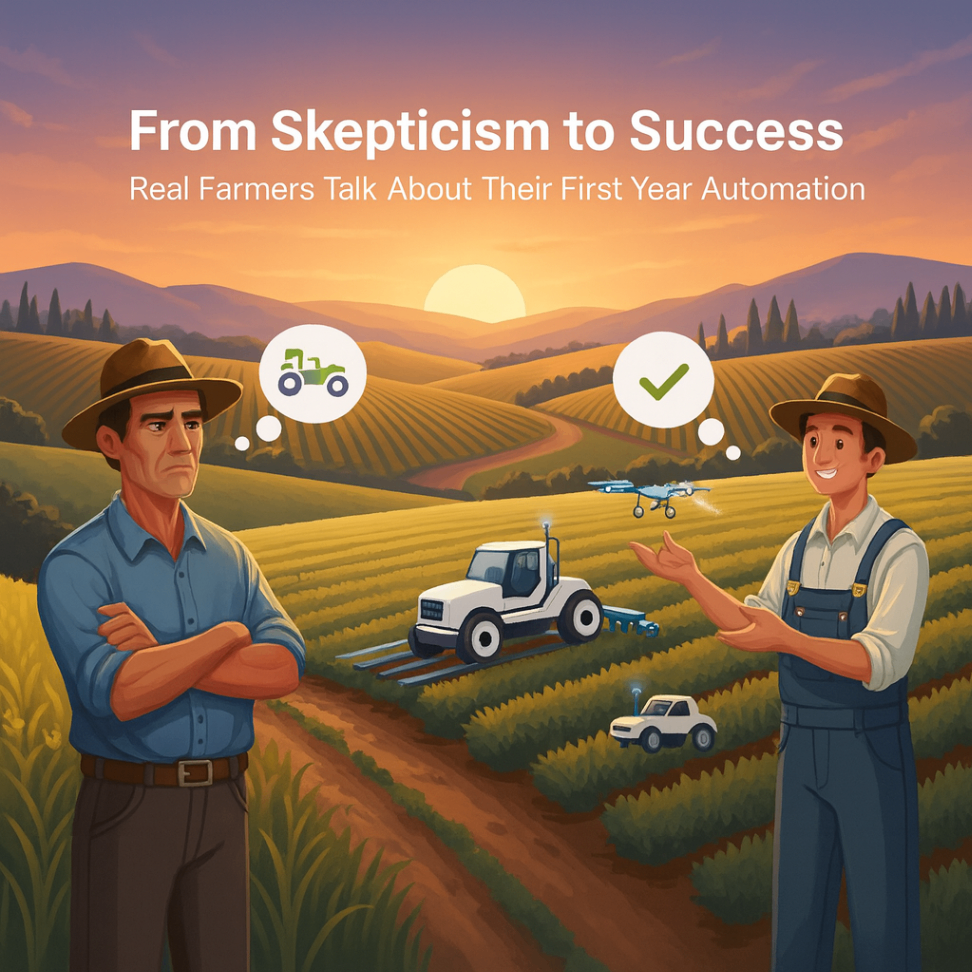 Farmers Adopting Automation at Sunset