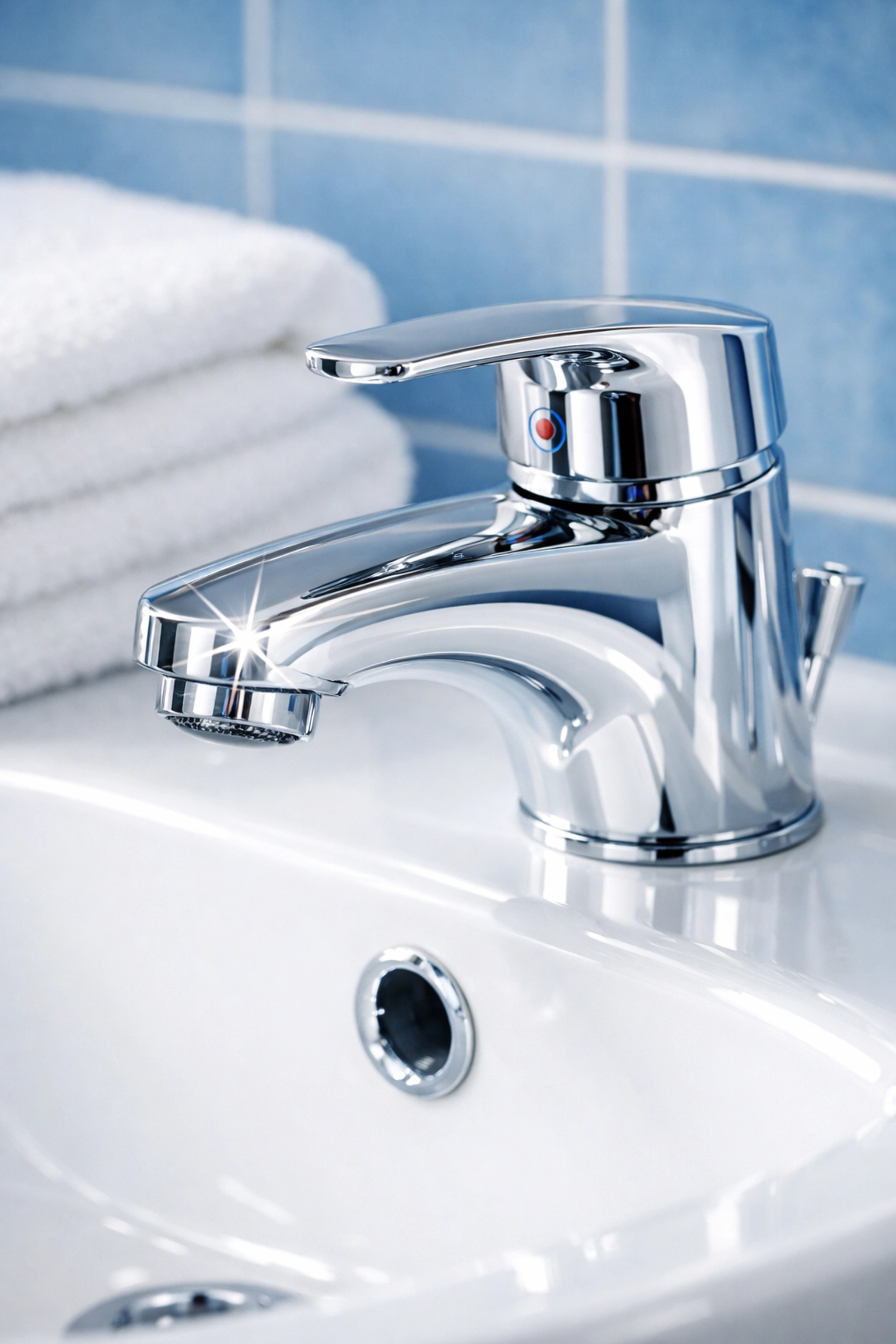 Sparkling clean bathroom faucet and sink detail showing the quality of a reliable maid service in Acton, MA.