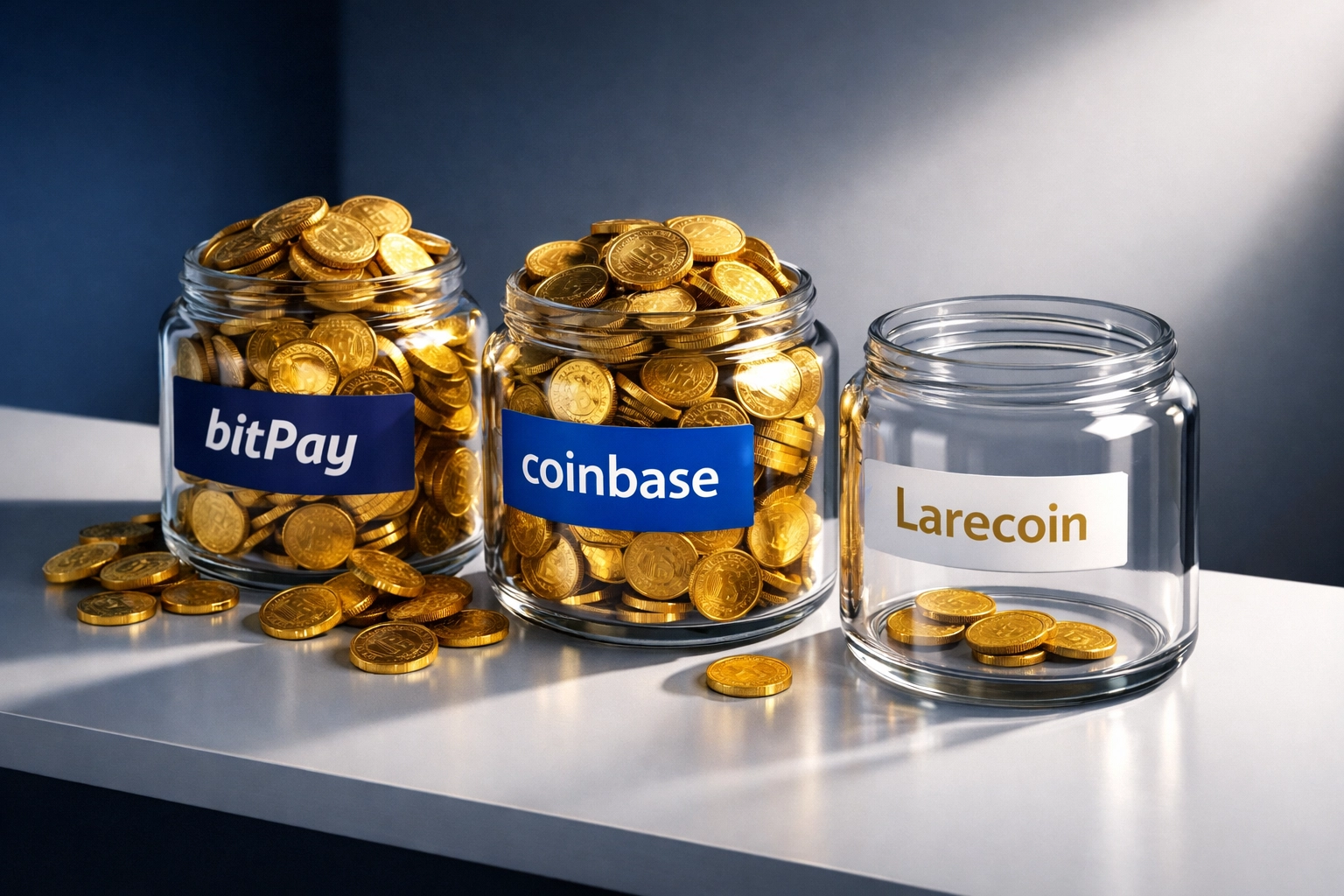 Crypto payment processor fee comparison showing NOWPayments and CoinPayments costs versus Larecoin zero-fee model